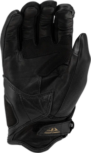 Black leather women’s Venus glove 476-6124M Fly Racing style for riding comfort