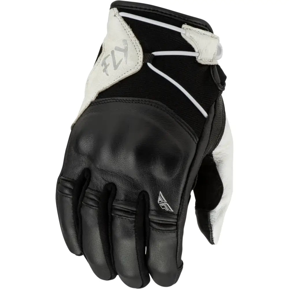 Women’s Venus glove 476-6125L Black/White fly racing leather glove