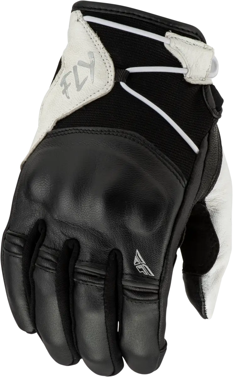 Women’s Venus glove 476-6125L Black/White fly racing leather glove