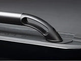 Black metal grab handle on Putco Black Nylon Boss Locker Side Rails for Jeep