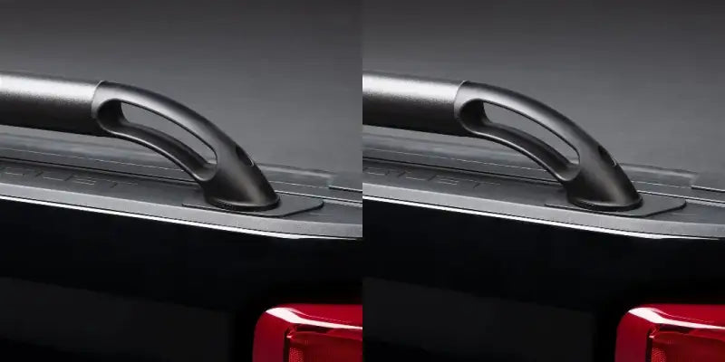 Black nylon boss locker side rails for truck bed, part of Putco Black Nylon series