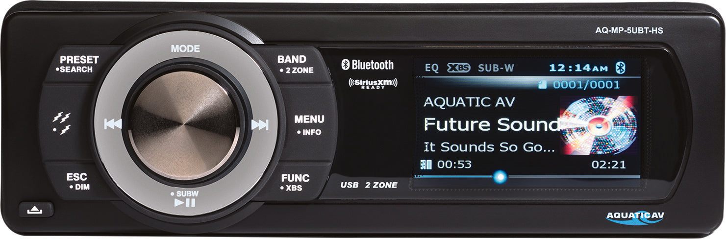Aquatic AV Bluetooth Radio Audio/Visual/Communication AQ-MP-5UBT-HS - USB MP3 Media Player Sirius XM Ready