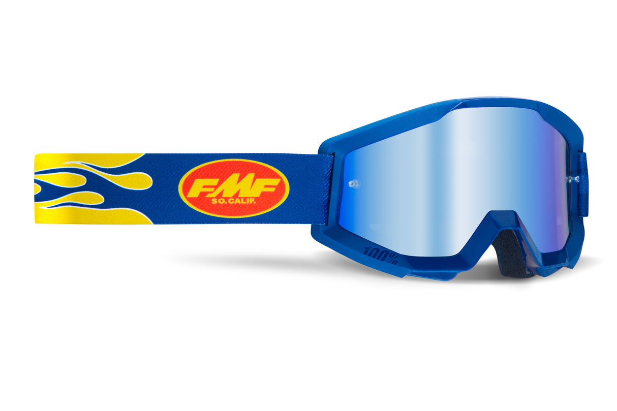 F-50051-00007 FMF VISION Powercore Goggle Flame Navy Mirror Blue Lens