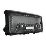 Black mesh grille with LED lights for Paramount Black Evomesh packaged grill upgrade