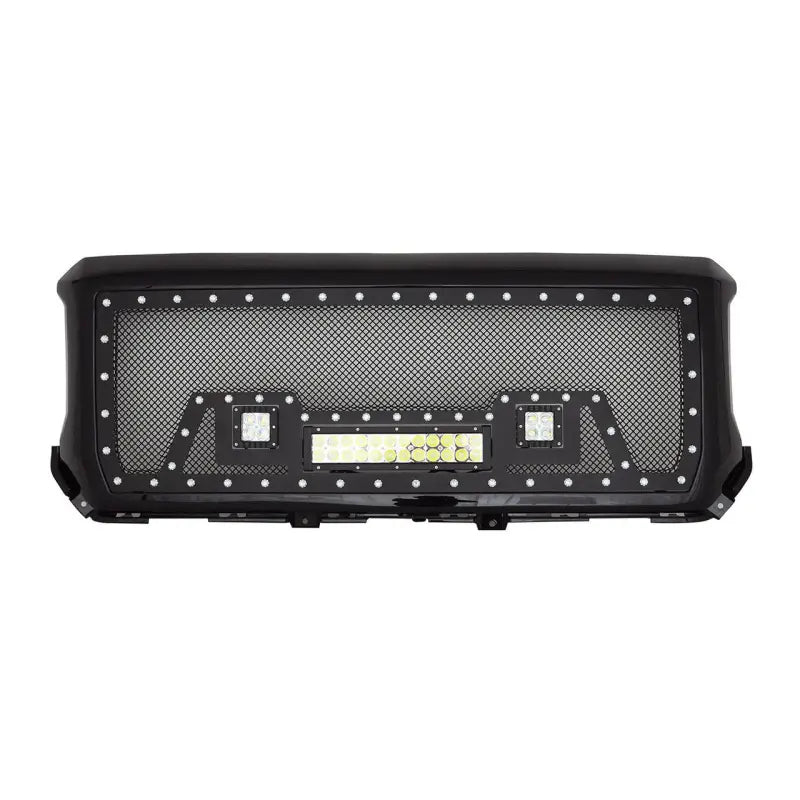 Black Evomesh packaged grill with integrated lights on Paramount Black Evomesh product