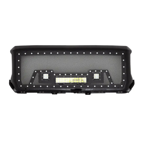 Black Evomesh packaged grill with integrated lights on Paramount Black Evomesh product