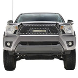 Gray pickup truck front view with Paramount Black Evomesh packaged grill