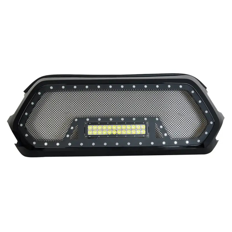 Paramount Black Evomesh grille with LED lights and mesh insert for a sleek look
