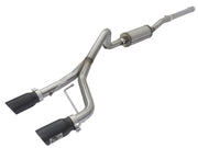aFe 49-48056-B aFe Rebel Series CB 2.5in Dual Center Exit SS Exhaust w/ Black Tips 07-15 Jeep Wrangler 3.6L/3.8L V6