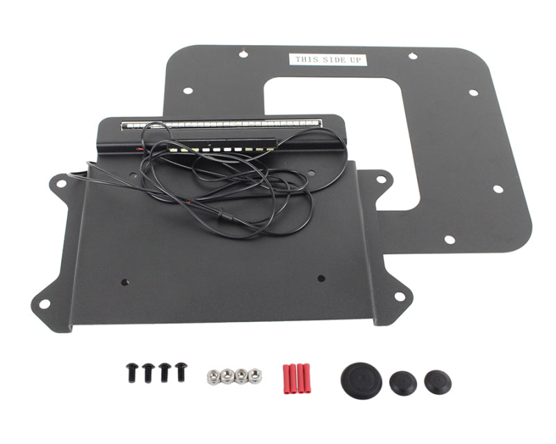 Kentrol 80707 Kentrol 07-09 Jeep Wrangler JK BackSide License Plate Mount with LEDs - Textured Black