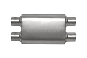 Gibson BM0111 Gibson MWA Superflow Dual/Dual Oval Muffler - 4x9x14in/2.5in Inlet/2.5in Outlet - Stainless