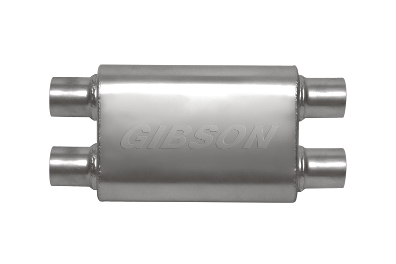 Gibson BM0111 Gibson MWA Superflow Dual/Dual Oval Muffler - 4x9x14in/2.5in Inlet/2.5in Outlet - Stainless