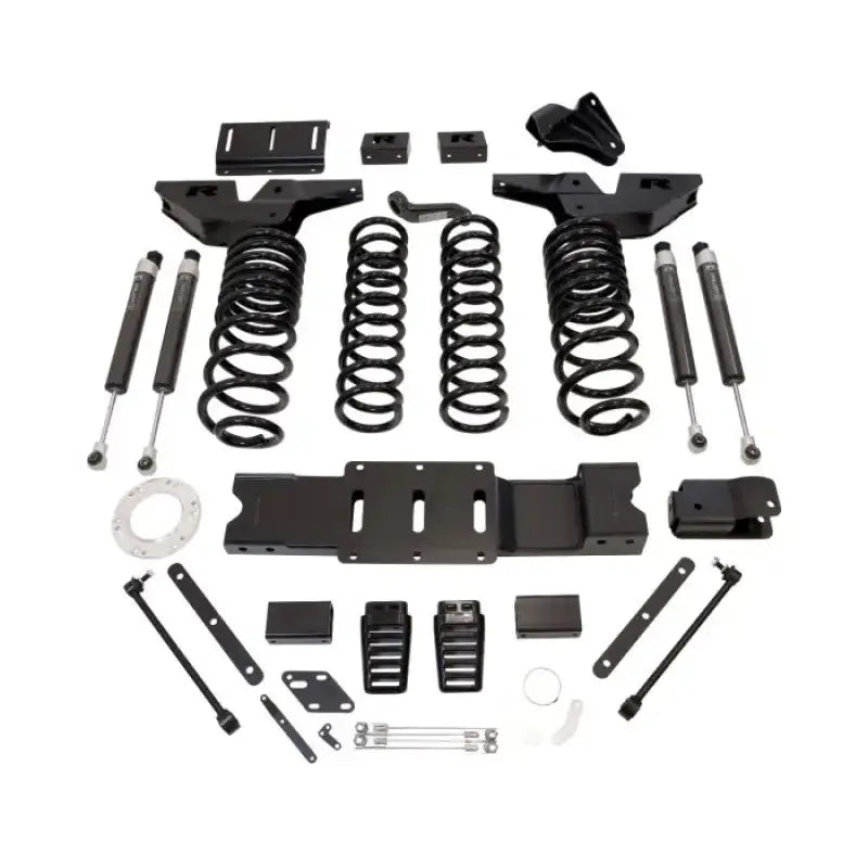 Black truck suspension lift kit with Falcon shocks for a 6-inch lift upgrade