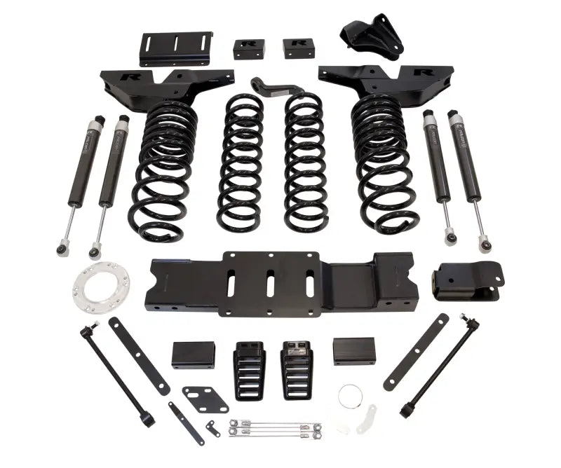Black truck suspension lift kit with Falcon shocks for 6-inch lift upgrades