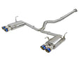 Stainless steel AFE Cat-Back Exhaust System 49-36801-L with blue-tipped mufflers