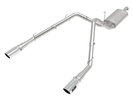 Dual exhaust system from 49-42074-P AFE Apollo GT Cat-Back Exhaust System for better performance