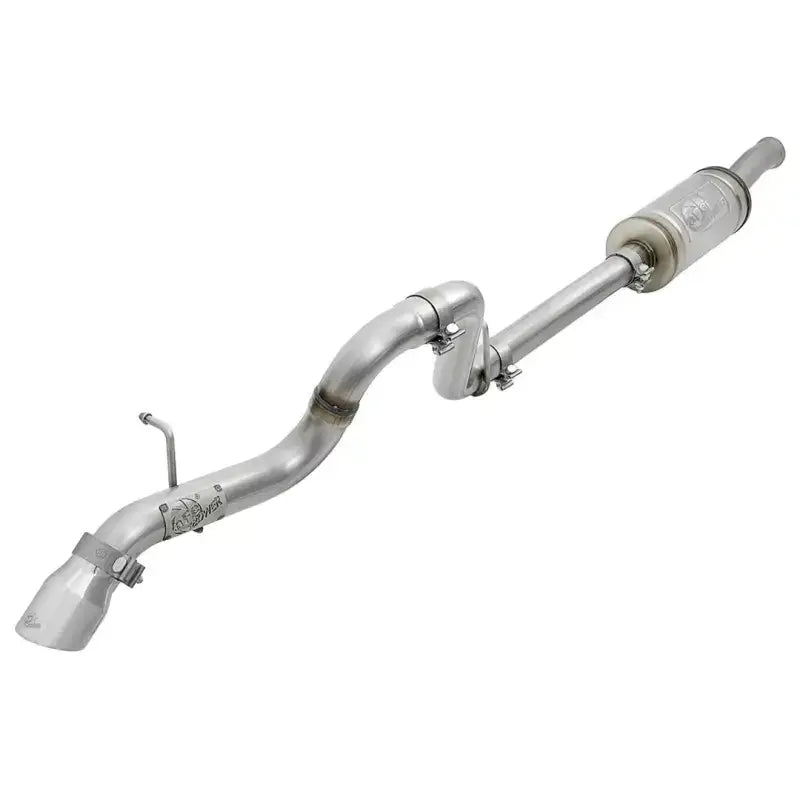 Shiny metal exhaust system from AFE Mach Force-Xp Cat-Back Exhaust Syst for performance