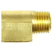 Brass pipe fitting displaying Dorman brass elbow 1/4 for plumbing projects