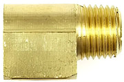 Brass pipe fitting displaying Dorman brass elbow 1/4 for plumbing projects