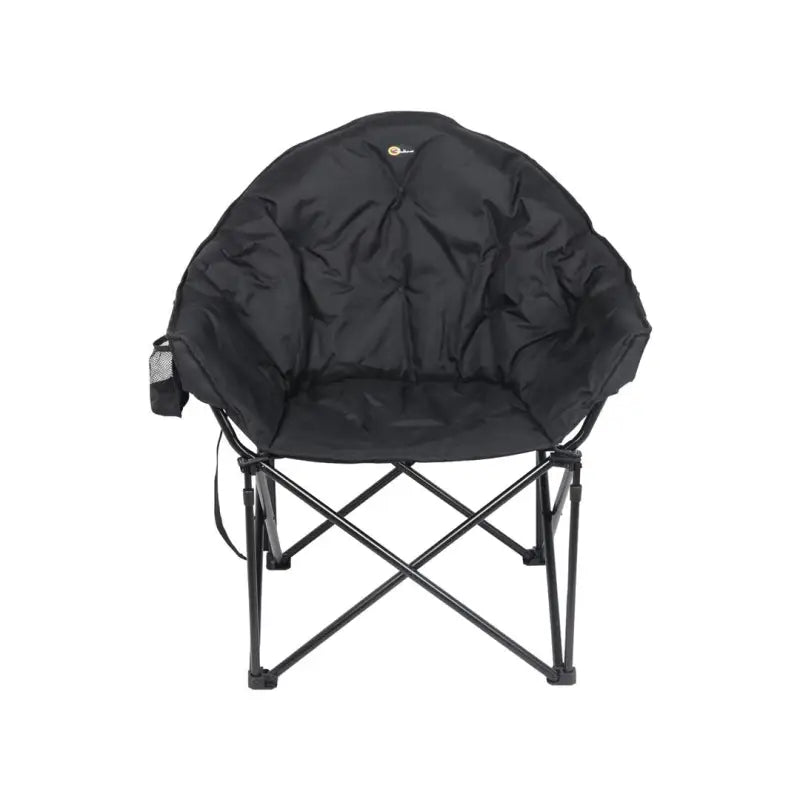 49570H Faulkner Big Dog Bucket Chair in Black featuring a sturdy frame, bucket seat design, and padded armrests, perfect for outdoor activities.