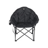 49570H Faulkner Big Dog Bucket Chair in Black featuring a sturdy frame, bucket seat design, and padded armrests, perfect for outdoor activities.