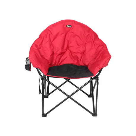 49579H Faulkner Big Dog Bucket Chair in Burgundy and Black, sturdy and spacious design, perfect for camping and tailgating activities.