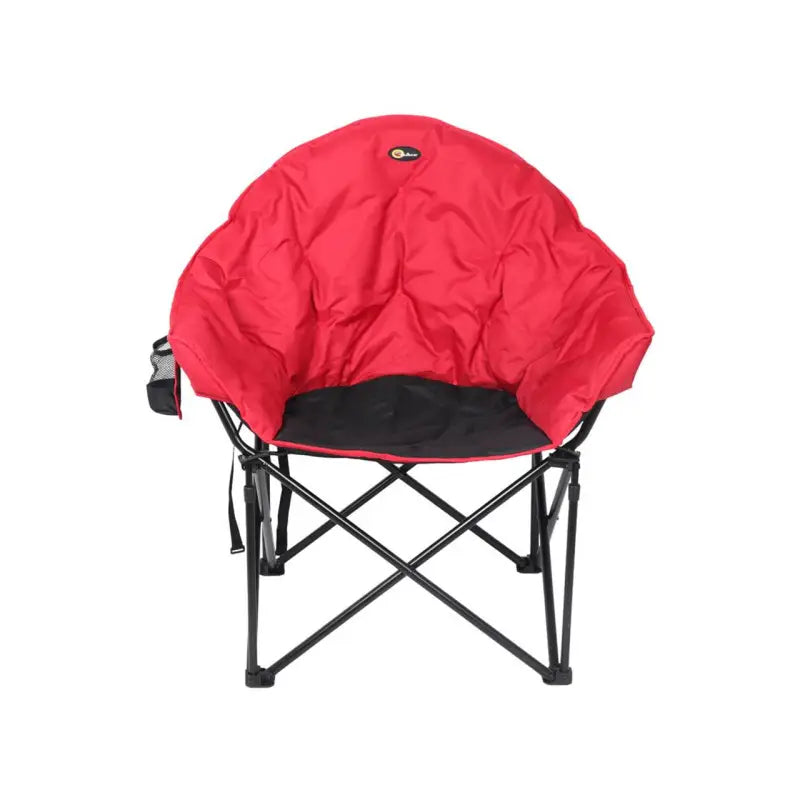49579H Faulkner Big Dog Bucket Chair in Burgundy and Black, sturdy and spacious design, perfect for camping and tailgating activities.