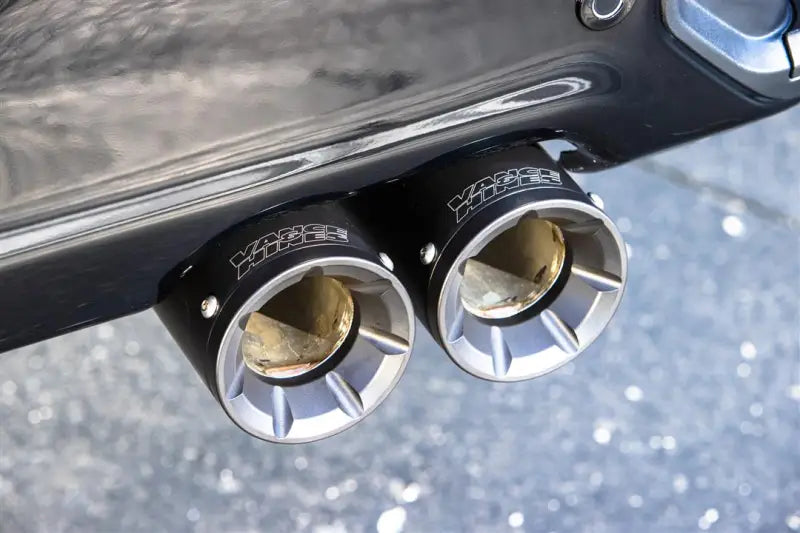 Polished Vance & Hines cat-back exhaust with chrome dual tips