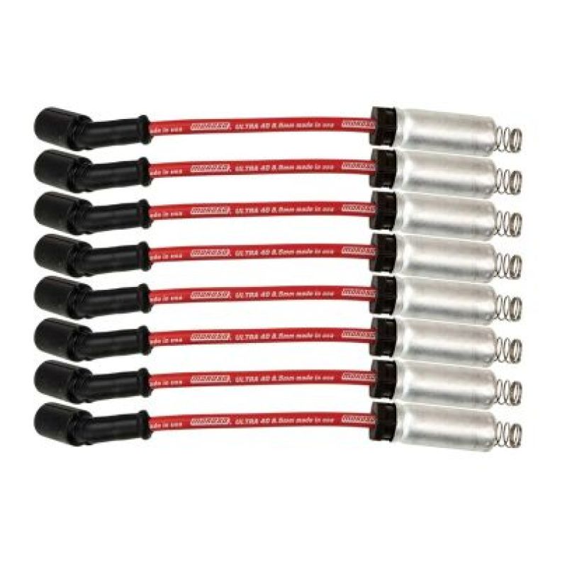 Moroso 73740 Moroso GM LS/LT 8.5mm Ultra 40 9.75in Long Wire Set w/Alum Heatshield - Red - 73740