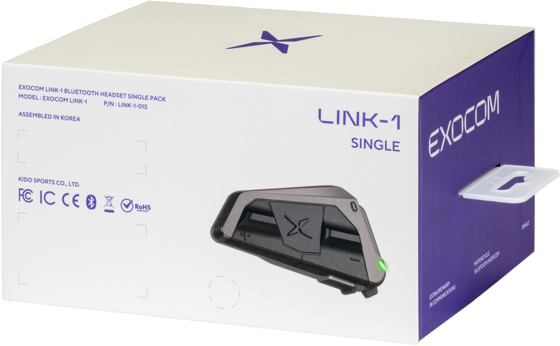 Exocom EXO-COM Link-1 Bluetooth Communicator Audio/Visual/Communication EC-Link1-S - Link-1 Single Pack
