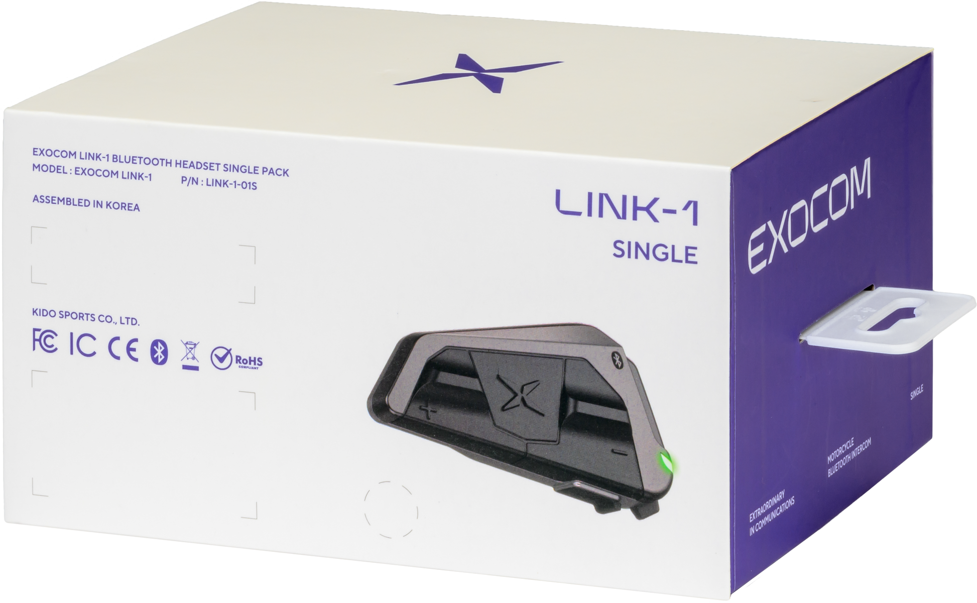 Exocom EXO-COM Link-1 Bluetooth Communicator Audio/Visual/Communication EC-Link1-S - Link-1 Single Pack