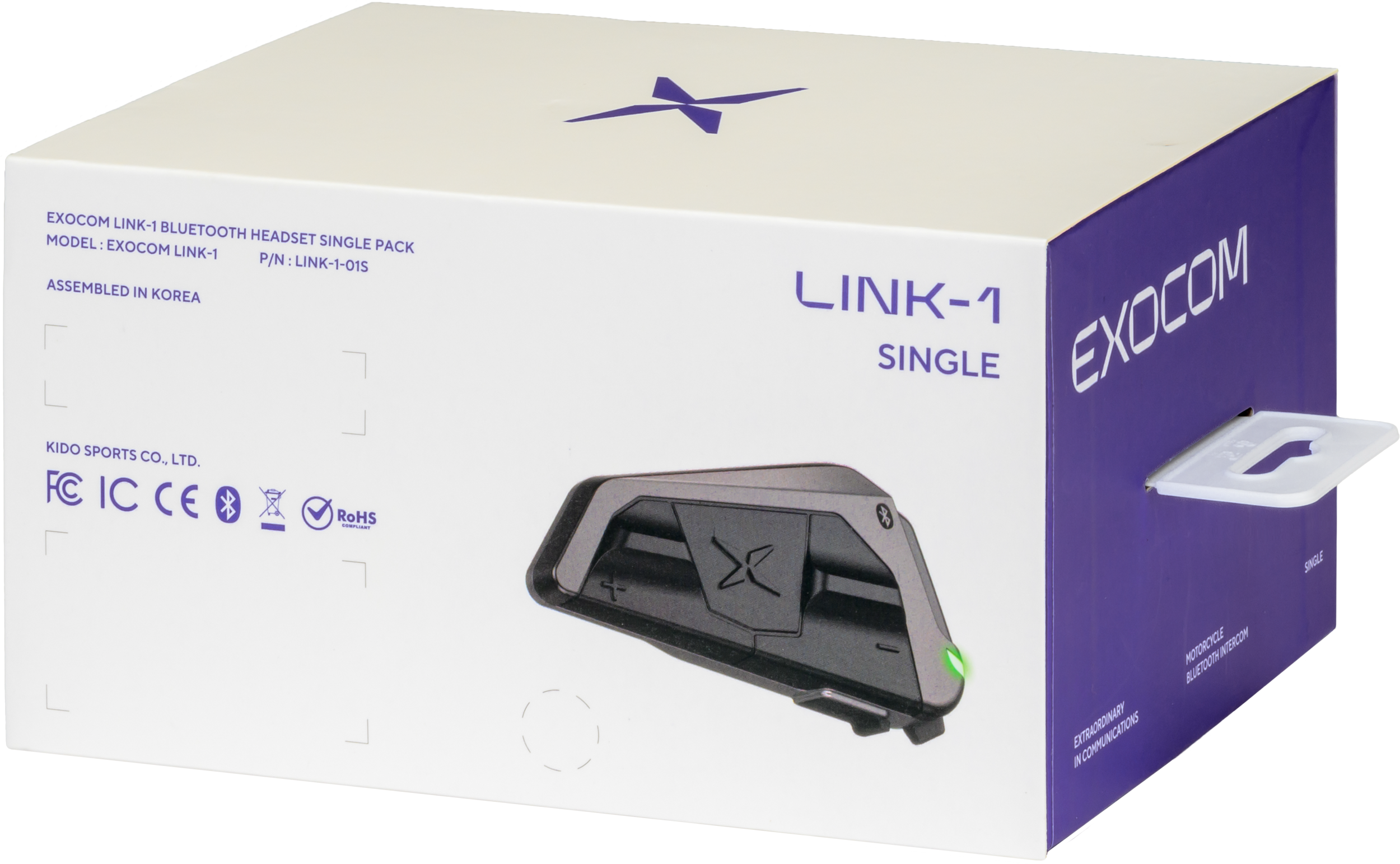 Exocom EXO-COM Link-1 Bluetooth Communicator Audio/Visual/Communication EC-Link1-S - Link-1 Single Pack