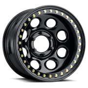 Raceline RT8178012 Raceline RT81 Rock 8 17x8in / 5x114.3 BP / -25mm Offset / 83.82mm Bore - Gloss Black Beadlock Wheel