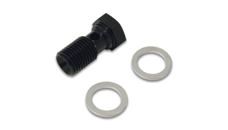Vibrant 11464 Vibrant Aluminum Banjo Bolt w/2 Washers Male 16mm x 1.5 Bolt, 24mm long bolt - Anodized Black