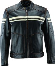 River Road Apparel: River Road Hoodlum Vintage Leather Jacket Black - Large - 094384