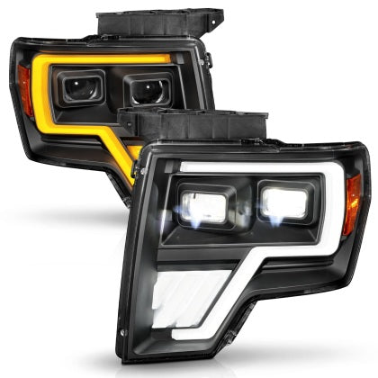 111606 ANZO 09-14 Ford F-150 Full LED Proj Headlights w/Initiation Feature - Black 