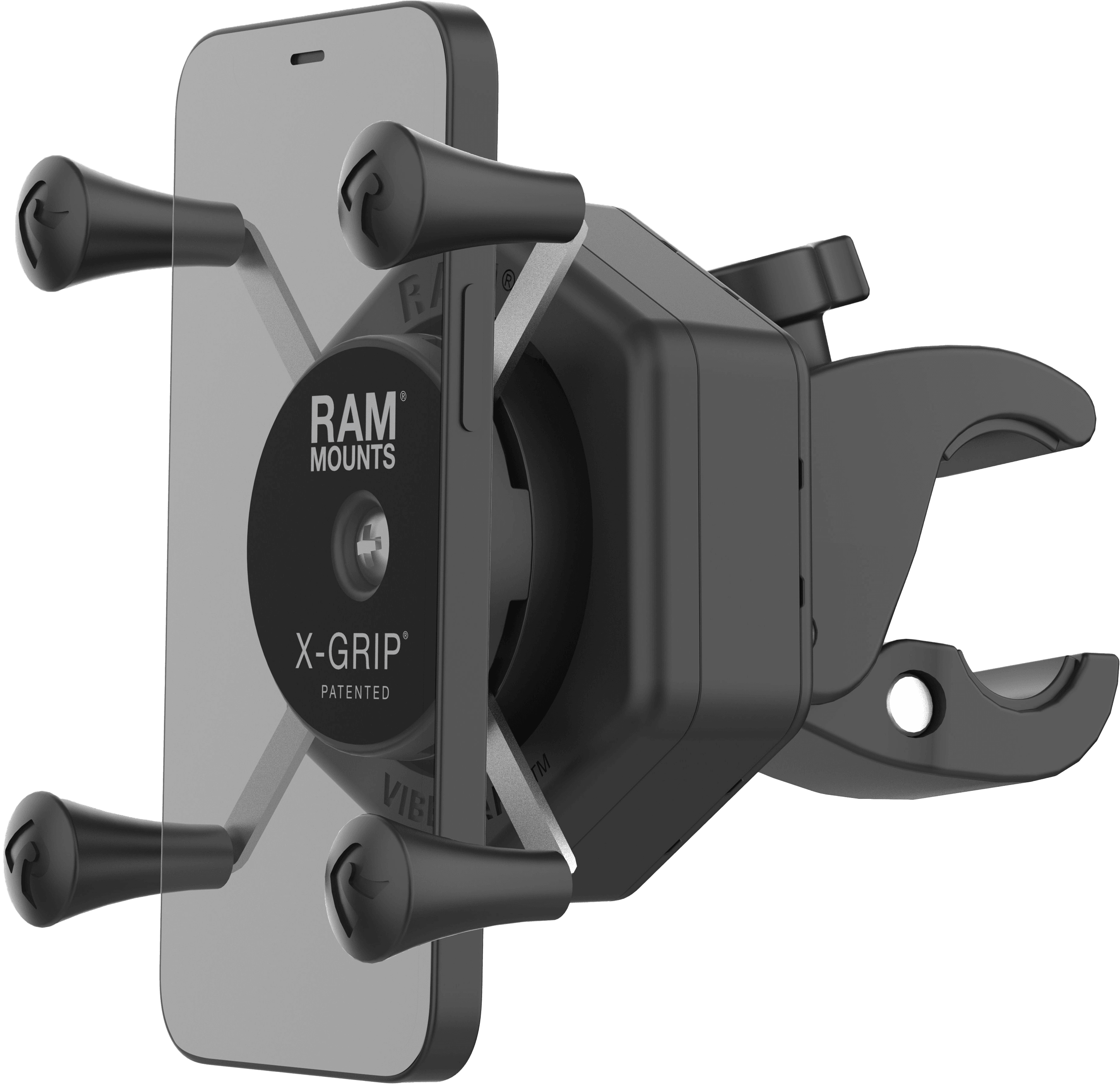 RAM-HOL-UN7-462-400 Ram X-Grip Vibe-Safe Phone Mount With Small Tough-Claw - RV and Auto Parts