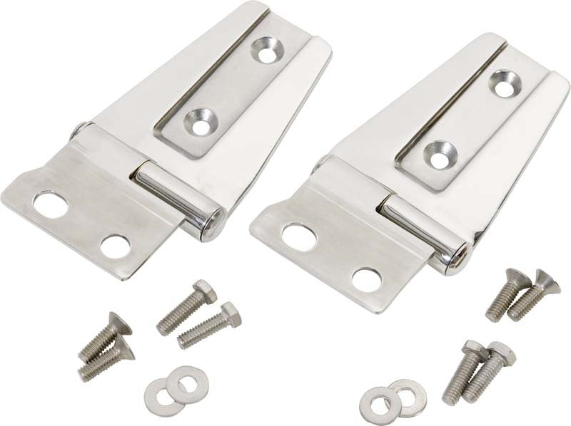 Kentrol 30572 Kentrol 07-18 Jeep Wrangler JK Hood Hinge Pair - Polished Silver - 30572
