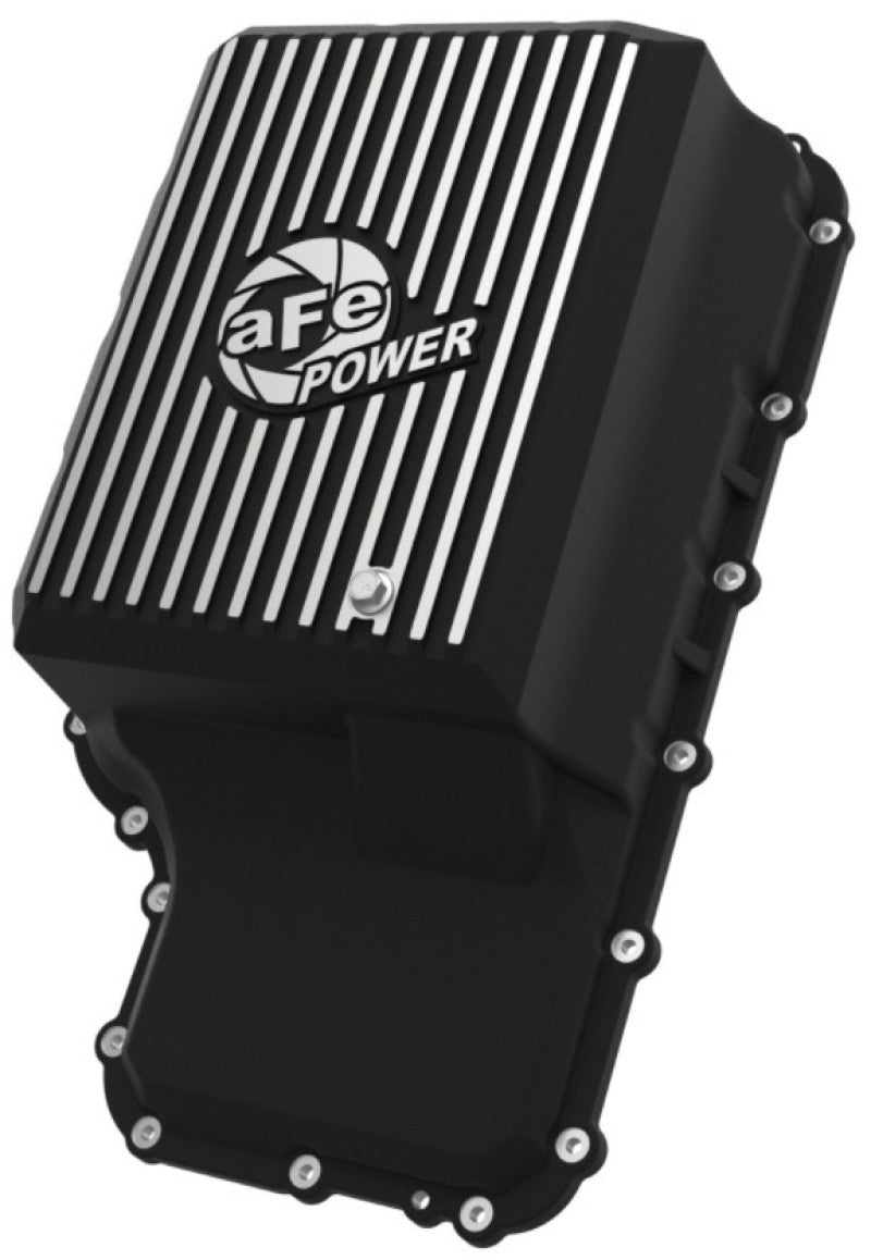 aFe 46-71220B aFe 20-21 Ford Truck w/ 10R140 Transmission Pan Black POWER Street Series w/ Machined Fins