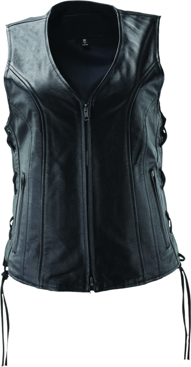 River Road Sapphire Leather Vest Black Womens - Medium - 094445