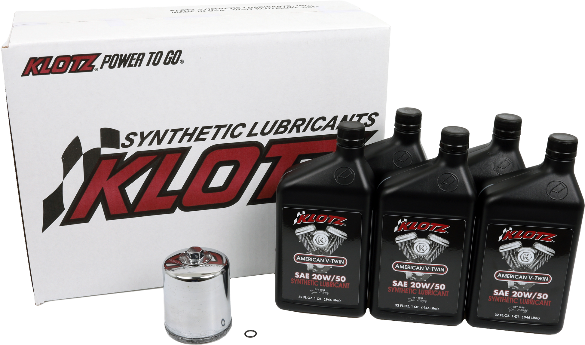 Klotz Basic 5 Quart Synthetic Engine Oil and Chrome Filter Kit Oil Change Kit KH-107 - 5QT