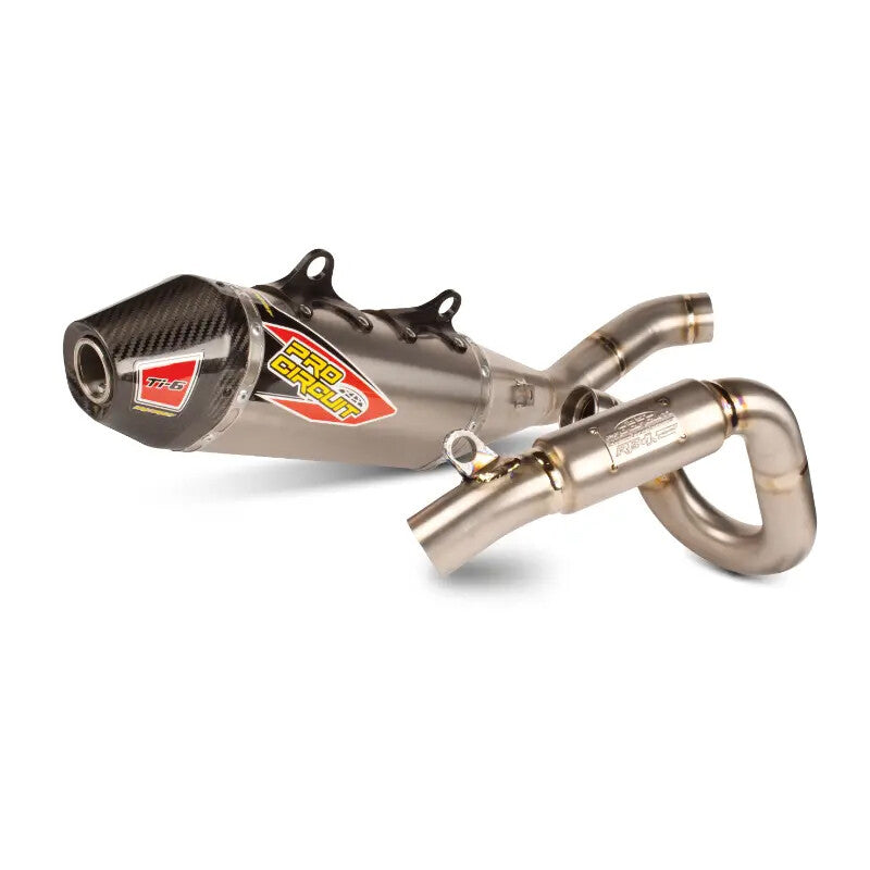 PRO Circuit Ti-6 Titanium Exhaust System 03122645F - Carbon TI-6 Cap
