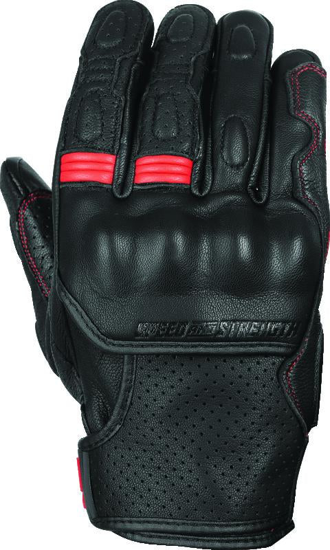 Speed and Strength 892324 Speed and Strength Twist of Fate Leather Gloves Black/Red - 2XL - 892324