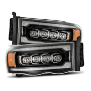 AlphaRex 880564 880564 AlphaRex 02-05 Dodge Ram 1500 NOVA LED Proj Headlights Plank Style Blk w/Activ Light/Seq Signal