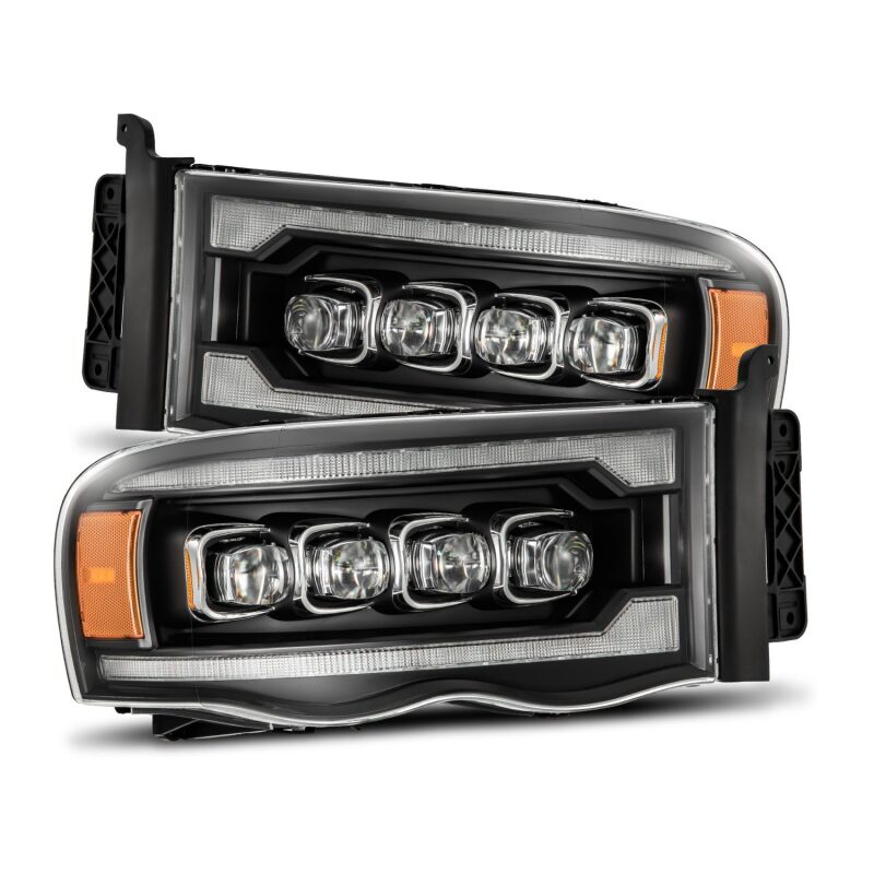 AlphaRex 880564 880564 AlphaRex 02-05 Dodge Ram 1500 NOVA LED Proj Headlights Plank Style Blk w/Activ Light/Seq Signal