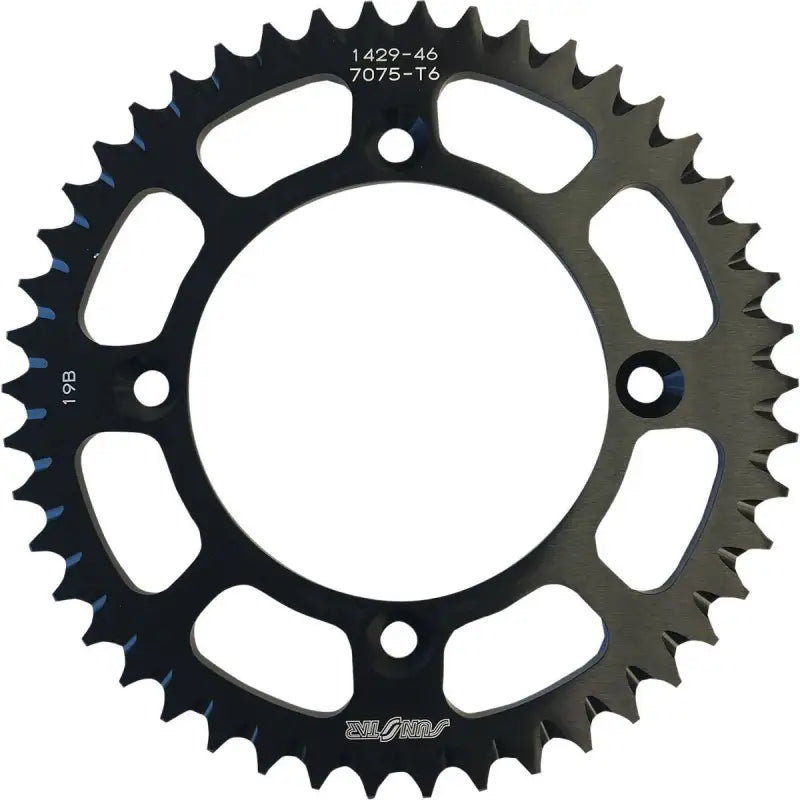 5-142946BK Sunstar Rear Sprocket Aluminum 46T-420 Blk Yam - Sprockets