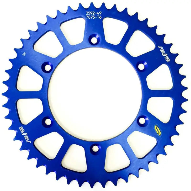 SUNSTAR 5-359249BL Rear Sprocket Aluminum 49t 520 Blu Hon/Yam