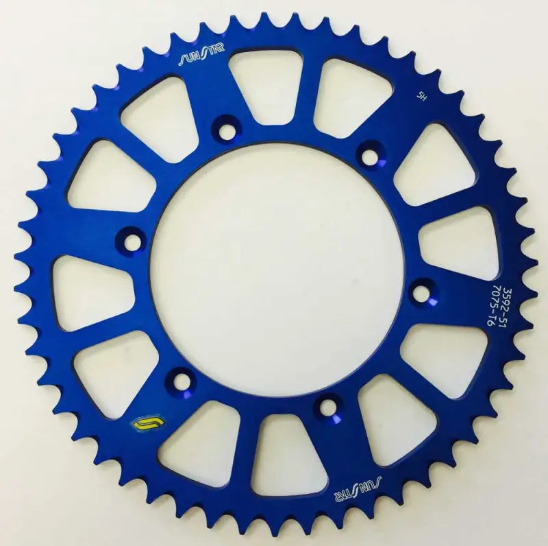 SUNSTAR 5-359251BL Rear Sprocket Aluminum 51t 520 Blu Hon/Yam