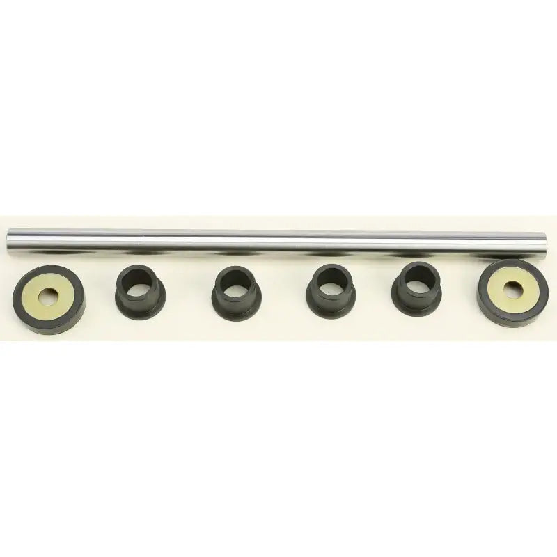 Metal rod with bushings and washers.