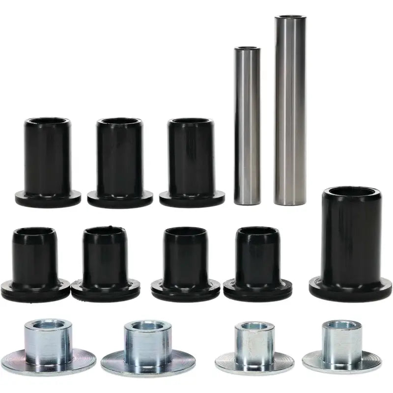 Automotive rear knuckle bushing kit with suspension bushings and metal sleeves